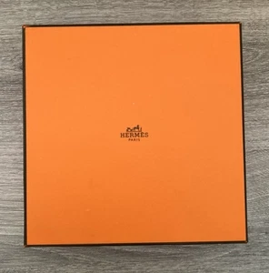 Hermes Empty Box 8x8x2 W/Tissue Paper Ribbon Receipt Holder Xtra Ribbon - Picture 1 of 5