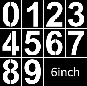 Denylo pro 6 Inch Number Stencils Set Plastic Reusable Digital Templates for ... - Picture 1 of 16