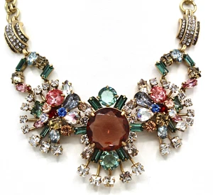 J Crew Stunning Necklace "Starburst" Gold Tone 16 - 19" N895 - Picture 1 of 3