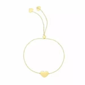 9.25" Heart Friendship Bolo Bracelet Real 14K Yellow Gold 1.1gr - Picture 1 of 2