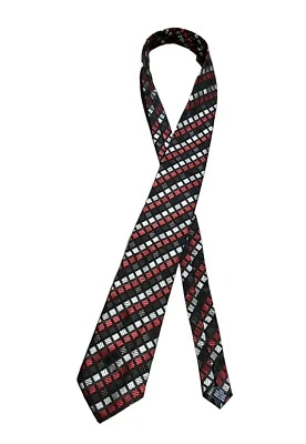 Croft & Barrow Corbata Hombre Rojo Negro Cuadros Poliéster B2 Foto 1 de 4