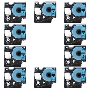 10PK 1/2" Black on Blue Label Tape 45016 For DYMO D1 LabelWriter 450 DUO - Picture 1 of 12