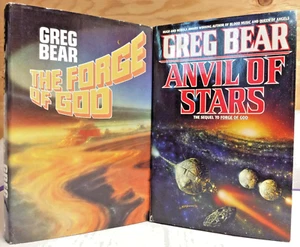 Lot of 2 books: Forge of God + Anvil of Stars Greg Bear Complete 1st Ed. HC Set - Picture 1 of 12