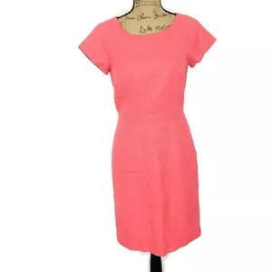 J Crew Womens sz 6 Sheath Dress Pink Short Sleeve Knee Length Pencil - Picture 1 of 4