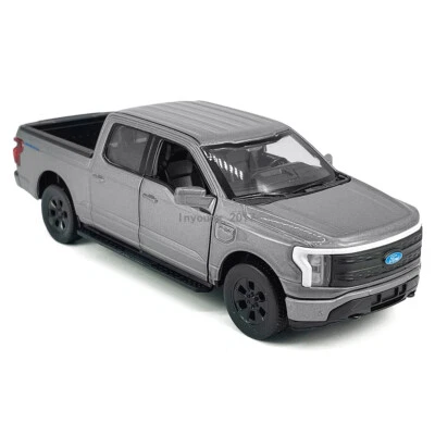 1:36 Ford F-150 Lightning Model Car Diecast Toy Cars 2 Doors Open Pull Back Gray - Image 1 of 4