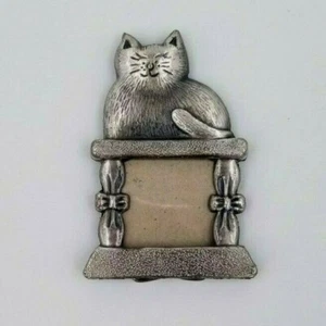 Zinn Katze auf dem Mantel Mini Bilderrahmen 1" x 1" Bild  - Bild 1 von 7