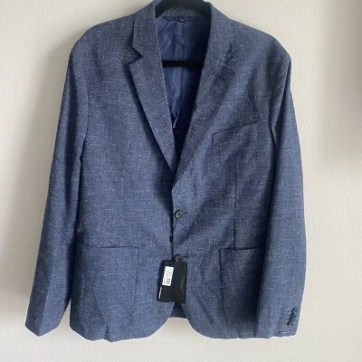 Blazer J. Lindeberg Hopper Azul Lana Algodón Lino Para Hombres EU 52R US 42R Foto 1 de 4