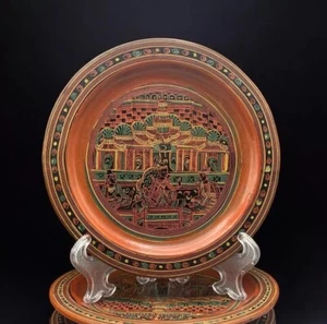 Vintage Burmese Lacquerware Plates Set of 4 - Picture 1 of 7