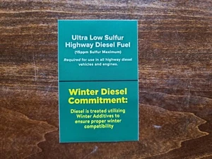 Ultra-Low Sulfur Highway Diesel Fuel Label 3.25"wide by 5" high - Picture 1 of 1