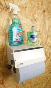 Blue Roll Holder Heavy Duty Storage Paper Towel Dispenser Janitorial WHITE - Picture 1 of 8