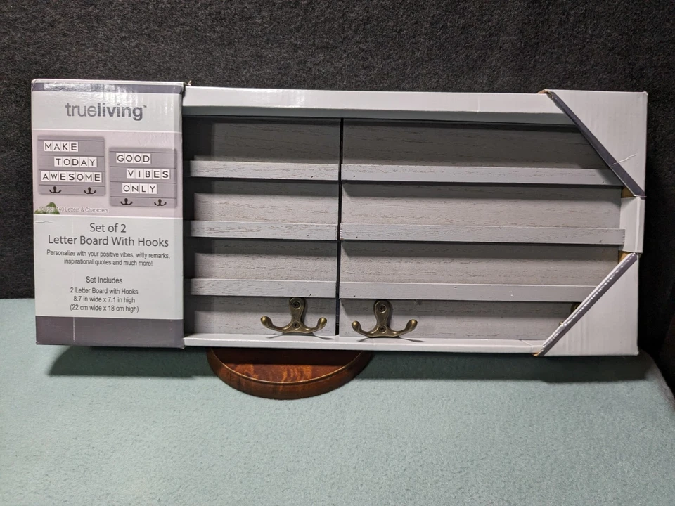 True Living Letter Board W/Hooks Gray 140 Letters & Characters Included Welcome￼ - Image 1 of 4