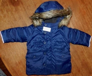 Winter Coat Navy Hooded BabyGap Toddler Boy sz 12-18 mo New - Picture 1 of 6