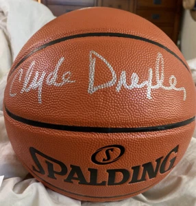 Clyde Drexler Signed Full Size NBA Basketball AUTO AUTOGRAPH JSA Blazers COA - Picture 1 of 4