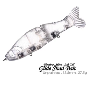 10PCS 135MM 27.5G Soft Tail Glide Bait Swimbait Unpainted Blank Fishing Lure - Picture 1 of 13