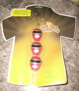 RARE Power Rangers Button Toppers - RED Ranger VINTAGE NEW - Picture 1 of 1