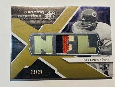 2008 Gale Sayers Spx Football Winning Materials 22/25 Jersey 3 Color Patch Bears - Image 1 of 4