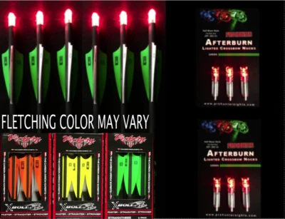 VICTORY ARCHERY NEW 6 VICTORY CROSSBOW BOLTS ( 6 RED LIGHTED NOCKS ) 20" or 22" V6 SPORT MODEL