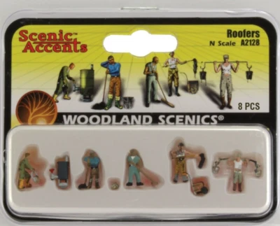 Woodland Scenics ~ New 2024 ~ N Scale People Figures ~ Roofers ~ A2128 - Image 1 of 2