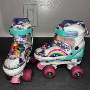 Power Superb Girls Adjustable Roller Skates Size Small (31-34) Rainbow - Picture 1 of 7