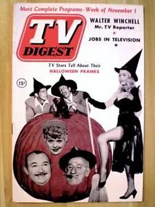 TV Guide 1952 Lucille Ball Halloween Pinup Witch Pre National TV Digest EX COA - Picture 1 of 10