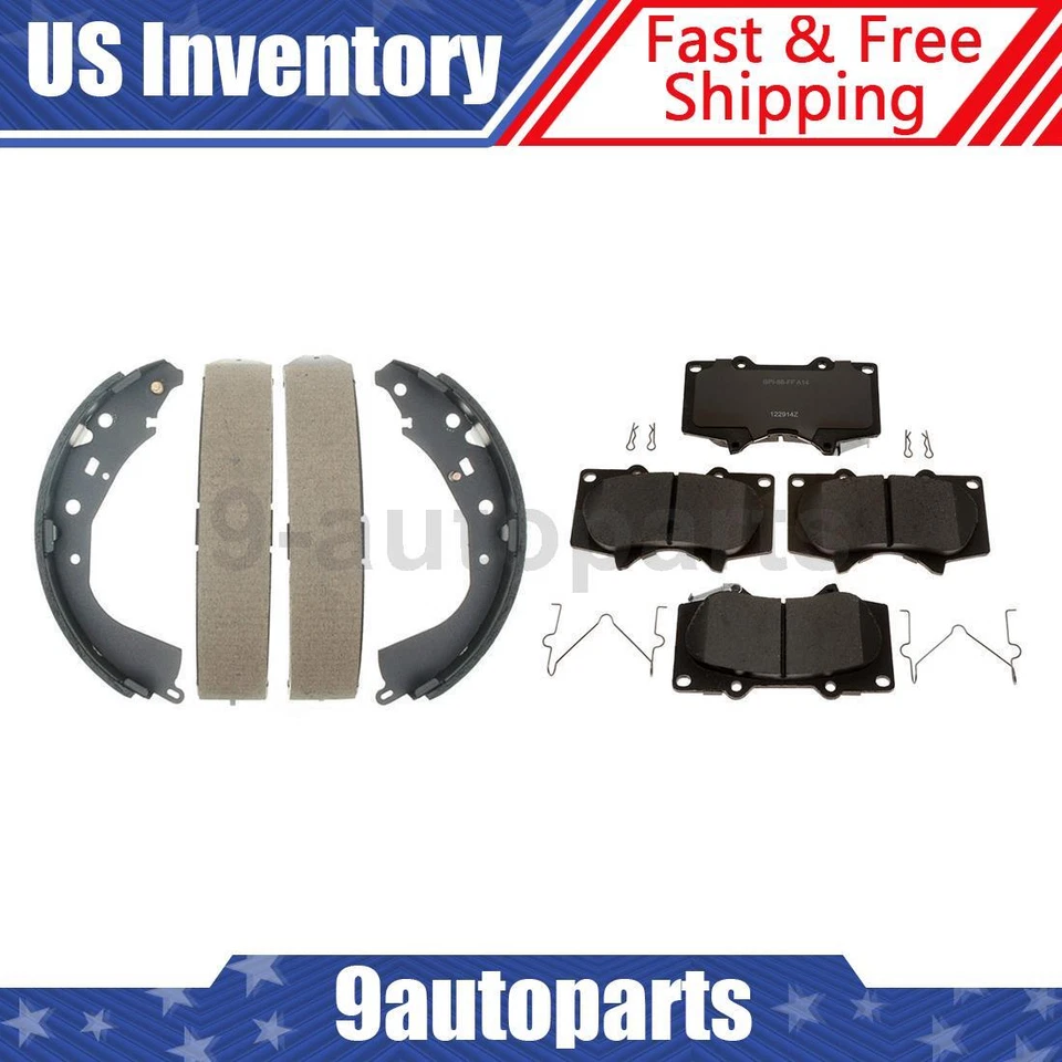 Передние задние керамические тормозные колодки + тормозные колодки для Toyota Tundra 2003-2006 годов выпуска - Изображение 1 из 4