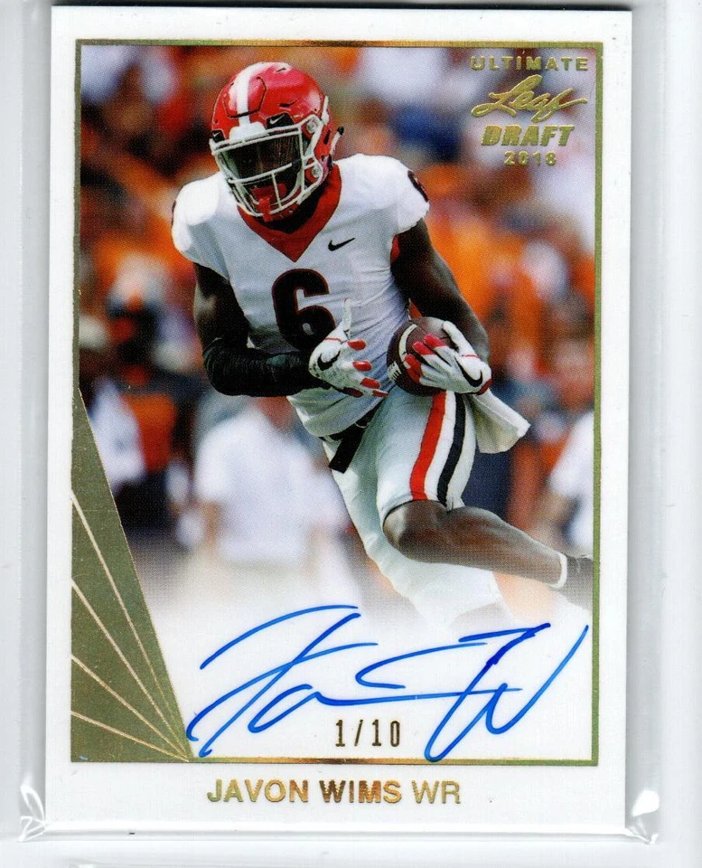 2018 Leaf Ultimate Draft 90 Gold /10 Javon Wims #BA-JW3 - Image 1 of 1