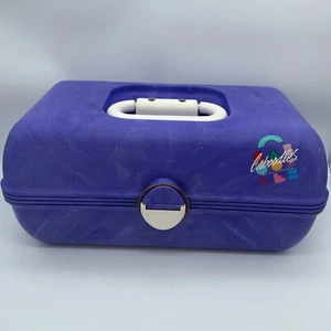 Caboodles Large 3 Tier Make Up Vanity Case Purple White Model 2620 USA Original - Picture 1 of 14