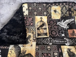 Nevermore Collage And Luxe Cuddle Blanket Adult Size 55”x80” Goth Black Cozy - Picture 1 of 14