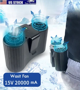 Portable Solar charging Waist Clip Fan 2 Port 4 Speed Waist Fan Neck Fan Outdoor - Picture 1 of 9