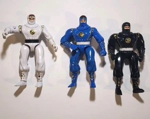 Mighty Morphin Power Rangers Ninjetti Black,  Blue & White Ranger Vintage 1995 - Picture 1 of 8
