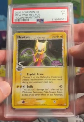 PSA 1 Mewtwo Reverse Holo EX Holon Phantoms 24/110 2006 Pokemon Delta Species PR - Imagem 1 de 2