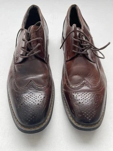 Size 8.5D Joseph Abboud Brown Leather Wingtip Oxford Lace-Up Dress Shoes Men’s - Picture 1 of 8