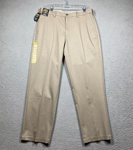 Haggar Premium Khaki Pants Men's 34x30 Beige Classic Fit Straight Iron Free NEW - Picture 1 of 17