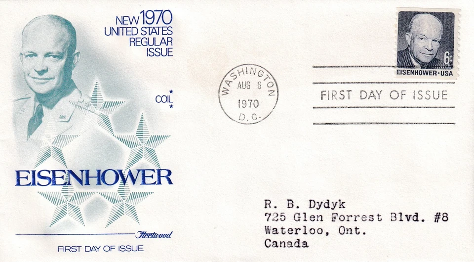 STAMP US SCOTT 1401 "Eisenhower" 6 CENT 1970 FDC - C - Image 1 of 1