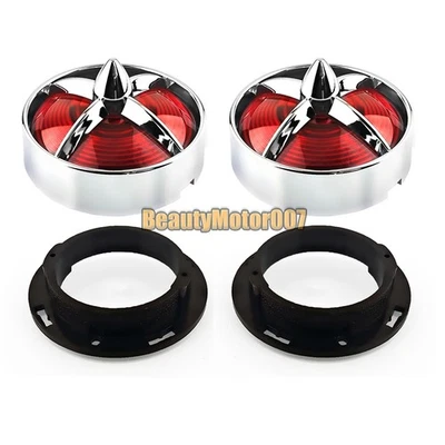 3 1/4" Turn Signal Light Covers Replacement Red Lens Cover Screw-in For Harley Foto 1 de 4
