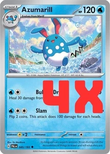 4X JCC Pokémon Azumarill Escarlata y Violeta Paldea Evolucionado 045/193 Regular Casi Nuevo - Imagen 1 de 1