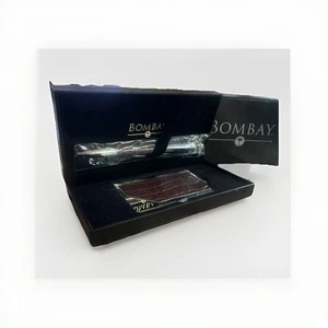 The Bombay Company Chrome And Crocodile Pen & Card Case Set Business Gift New - Picture 1 of 7