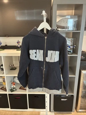 Sudadera con capucha vintage Y2K Sean John Varsity bordada diseñador rap hip hop cremallera Foto 1 de 4