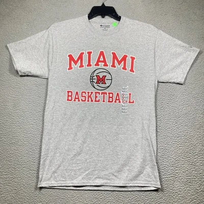 Miami University of Ohio Basketball T Shirt Adult Med Gray Short Sleeve Champion - Image 1 of 4