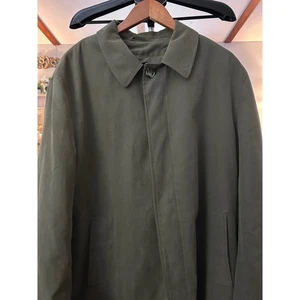 London Fog Signature Men's Olive Green Trench Coat Quilted Lining 44R - Picture 1 of 9