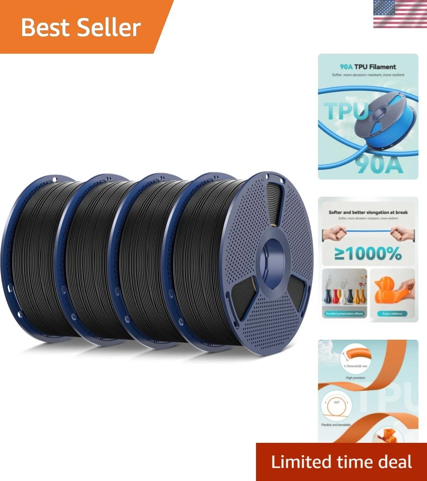 Filamento de TPU durável 1,75 mm pacote com 4 kg - camada excepcional adesão e elasticidade - Imagem 1 de 4