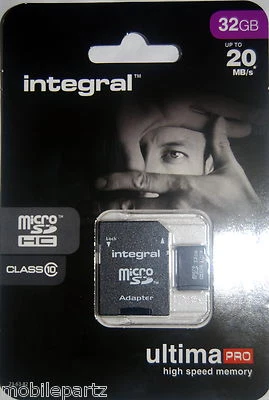 Integral 32GB Class10 MicroSD Phone Memory Card for Motorola G, X & Razr i, HD - Image 1 of 3