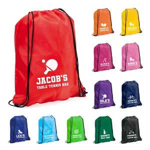Personalised Hobby Drawstring Bag Back To School Sports Bag Fencing Tennis Golf - Picture 1 of 29