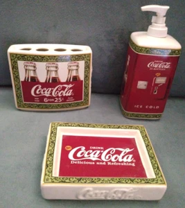 2003 Vintage Coca Cola Lotion Bottle,Toothbrush Holder and Soap Dish - Picture 1 of 19