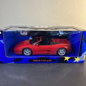 UT 1/18 - Ferrari F355 Spider 1994 Rosso Red Black Interior Diecast Model Car - Picture 1 of 12