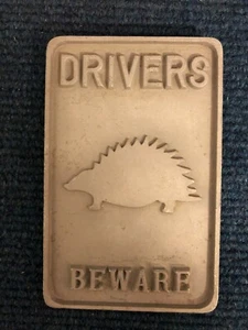 "Drivers Beware of Hedgehog" - Post Mounted Cast Aluminium Sign - Picture 1 of 4
