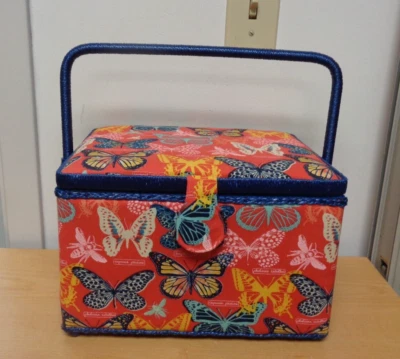 Cesta de costura hecha a mano mariposa extra grande vintage Foto 1 de 4