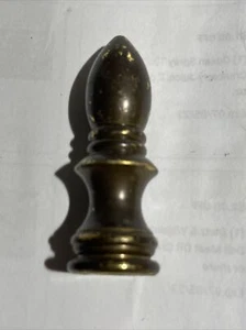 2" TALL Vintage Solid Brass  Bullet Shaped Lamp Finial 1/4 -27 Thread - Picture 1 of 6