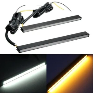 2XUltra Slim Switchback White/Amber Lights LED Daytime Running Fog Lamps DRL Kit - Picture 1 of 7