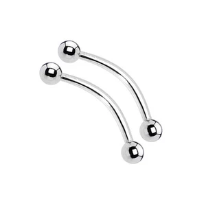 Tongue Ring Piercing Set of 2 Snake Eyes Extra Long Stainless Steel 16G - Foto 1 di 3